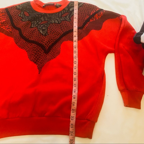 VINTAGE/RETRO 80’s Ruby red zebra/leopard print Crewneck sweater Sz M - Picture 6 of 7